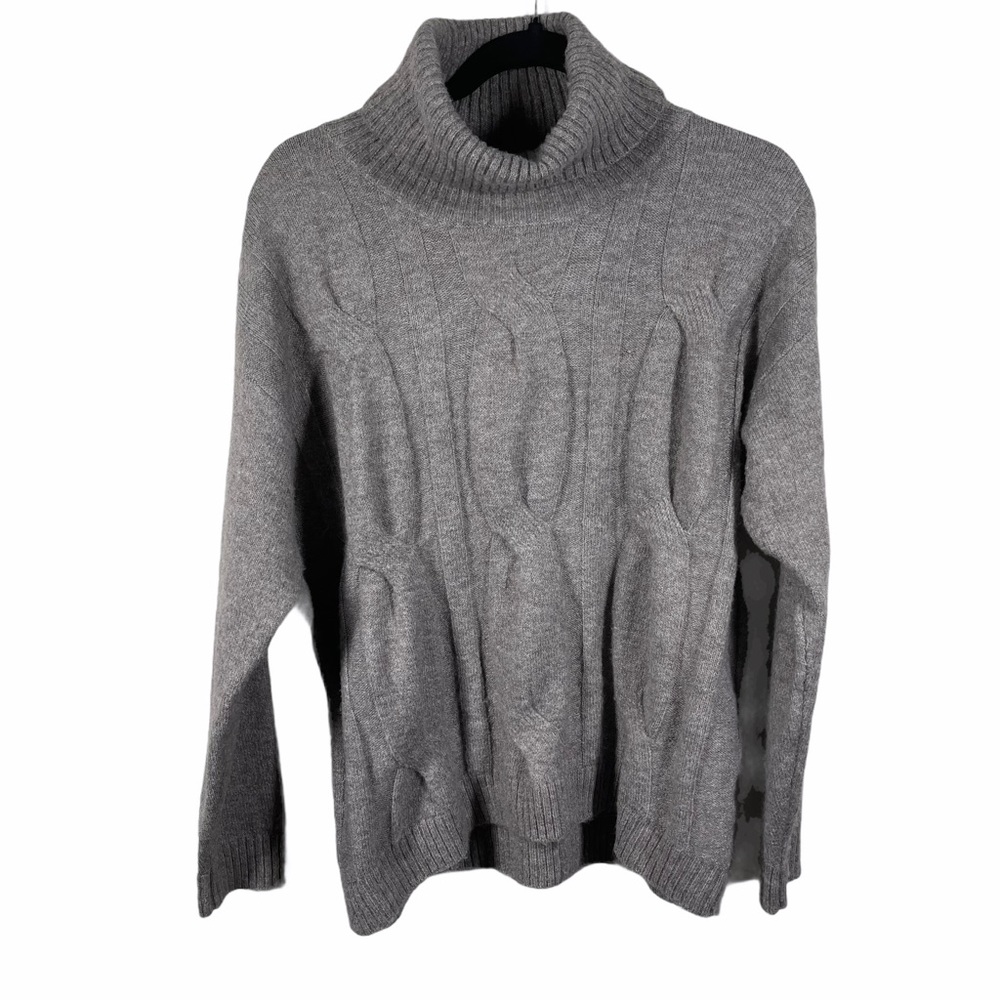 Stitchdrop Turtleneck Sweater Gray Large